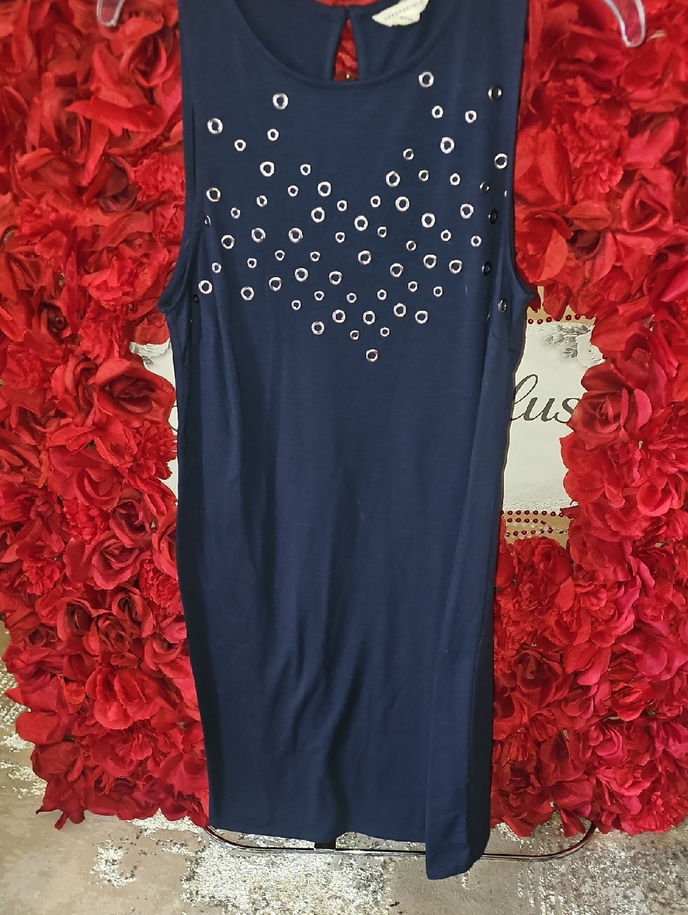 Aeropostale Navy Dress with Metal Eyelet Detail Size Small